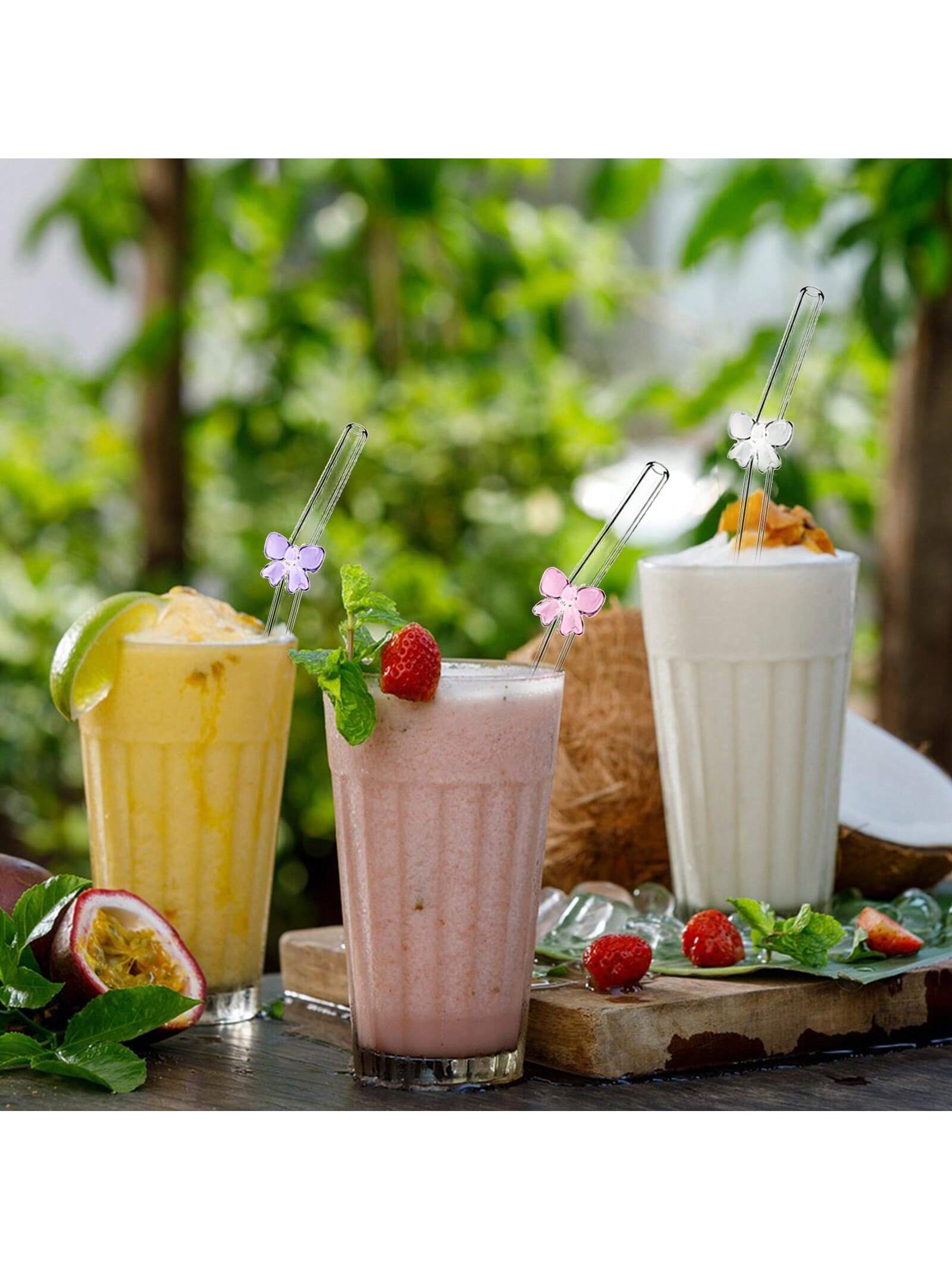 7PCS Reusable Bow Glass Straws - Espresso Shot Glass ulasan dan harga
